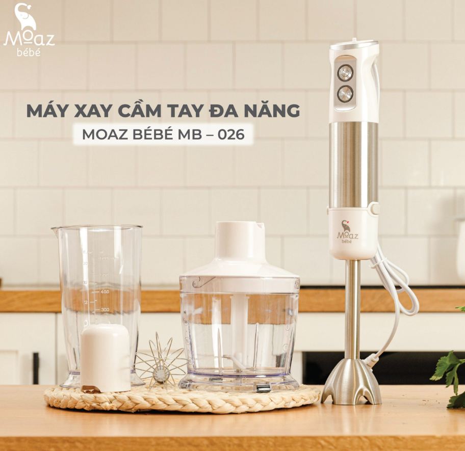 Máy xay cầm tay đa năng Moaz BéBé MB – 026, bảo hành chính hãng